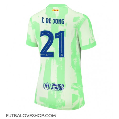 Dres Barcelona Frenkie de Jong #21 Tretina pre Ženy 2024-25 Krátky Rukáv